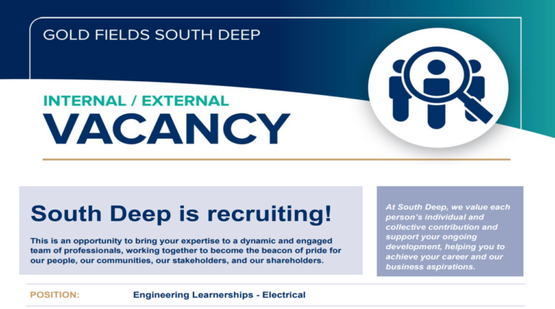 South Deep Gold Mine is Recruiting For Engineering Learnerships - Electrical