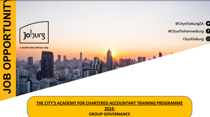 City of Johannesburg SAICA Trainee Accountants Programme: 3 Year With A Basic Salary of R29 850,81 Per Month