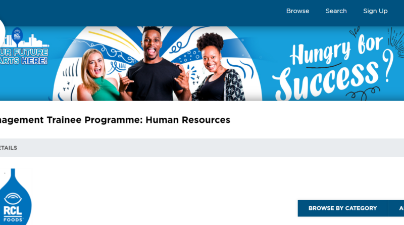 RCL Foods Human Resources Management Trainee Programme
